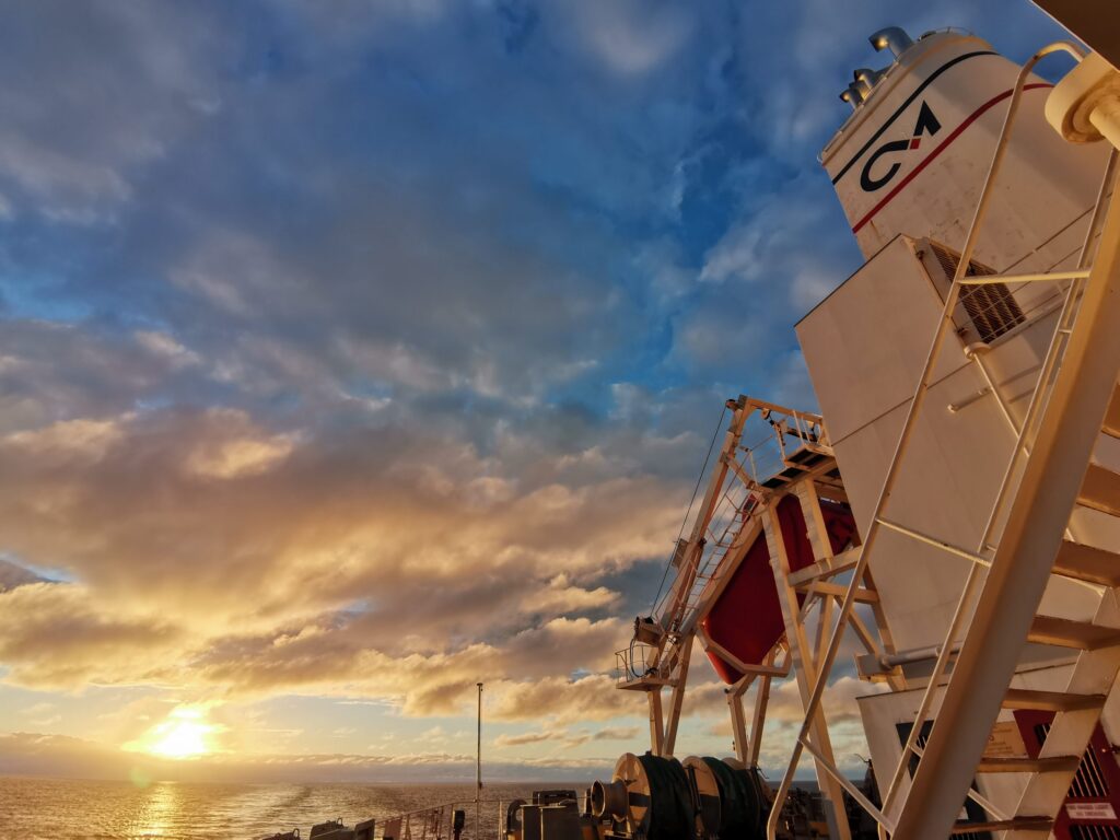Crew member aboard M/V Cymona Progress